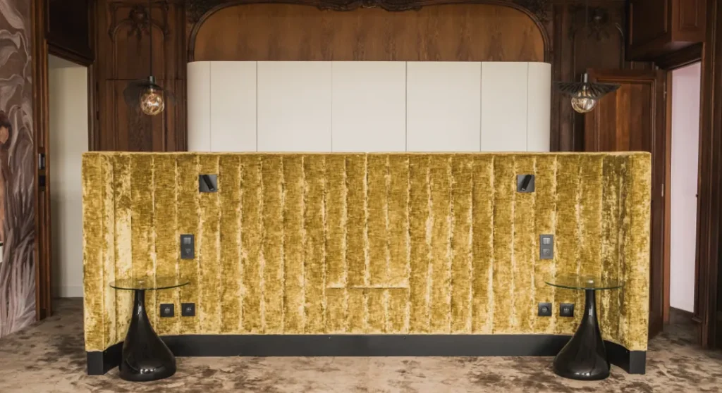 Conception et pose de mobilier sur-mesure dans un cadre prestigieux.